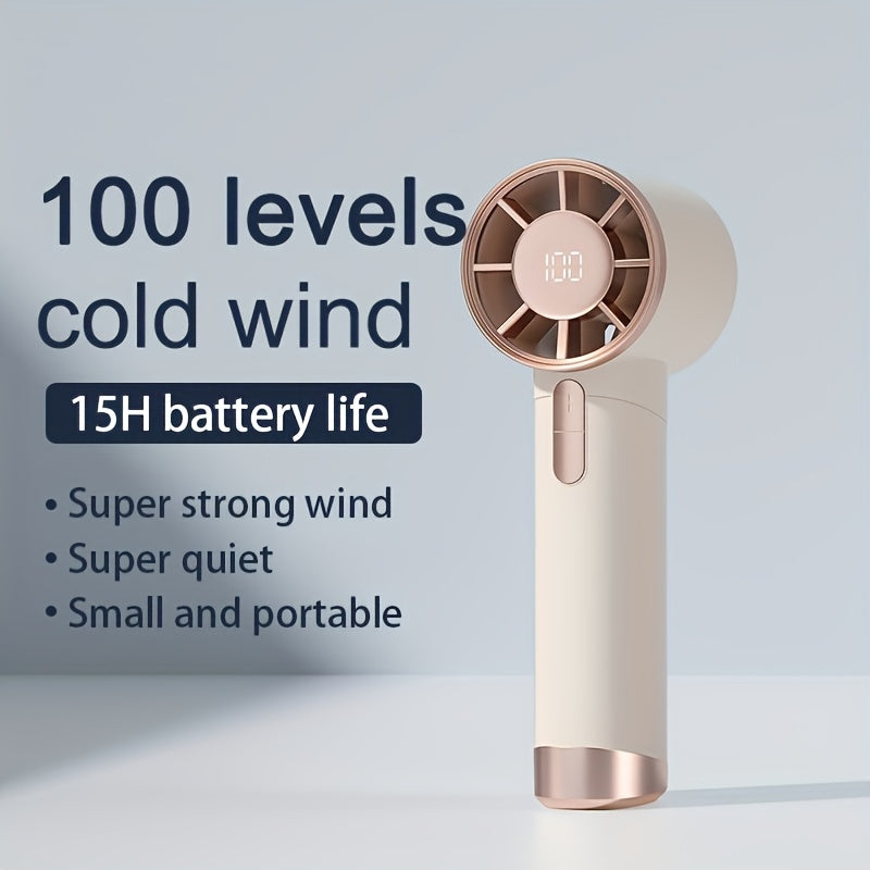 Fashionable Portable Handheld Fan, 1-100 Adjustable Speed - USB Charging, 3000mAh Lithium Battery, Digital Display - Ideal Choice For Travel, Camping, And Outdoor Activities - Perfect Gift For Men And Women, Portable Fan USB