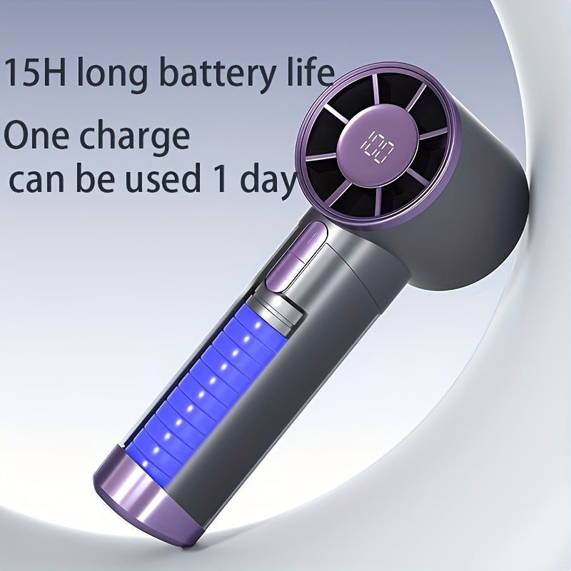 Fashionable Portable Handheld Fan, 1-100 Adjustable Speed - USB Charging, 3000mAh Lithium Battery, Digital Display - Ideal Choice For Travel, Camping, And Outdoor Activities - Perfect Gift For Men And Women, Portable Fan USB
