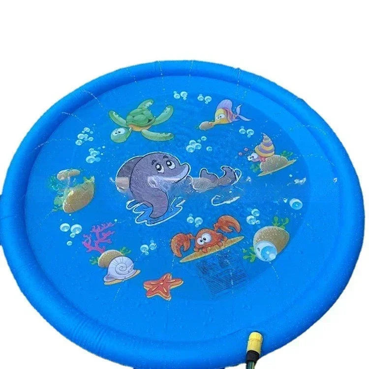 100/60cm Summer Children's Letter Sprinkler Game Mat Outdoor Lawn Beach Inflatable Water Spray Game Mat Outdoor Cushion