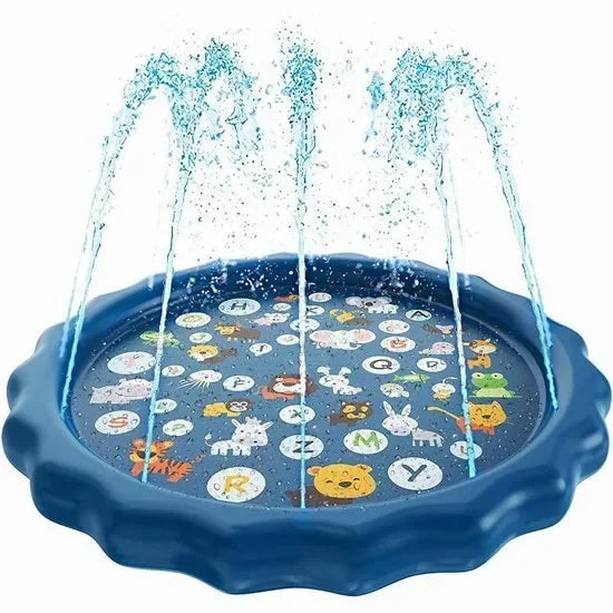 100/60cm Summer Children's Letter Sprinkler Game Mat Outdoor Lawn Beach Inflatable Water Spray Game Mat Outdoor Cushion