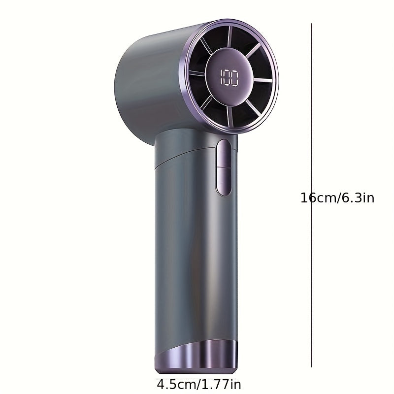 Fashionable Portable Handheld Fan, 1-100 Adjustable Speed - USB Charging, 3000mAh Lithium Battery, Digital Display - Ideal Choice For Travel, Camping, And Outdoor Activities - Perfect Gift For Men And Women, Portable Fan USB