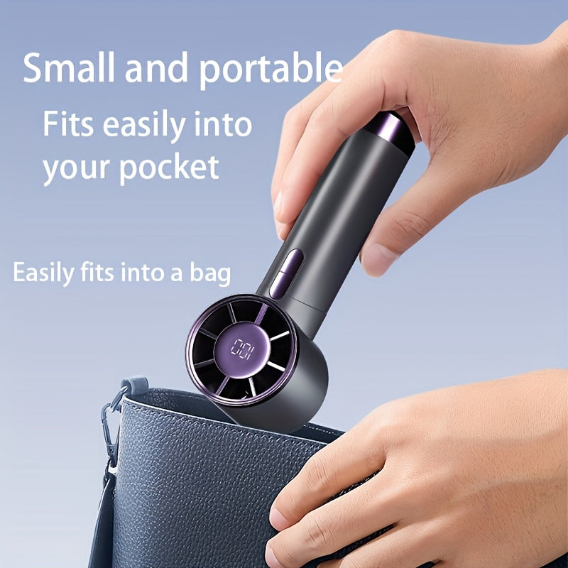 Fashionable Portable Handheld Fan, 1-100 Adjustable Speed - USB Charging, 3000mAh Lithium Battery, Digital Display - Ideal Choice For Travel, Camping, And Outdoor Activities - Perfect Gift For Men And Women, Portable Fan USB